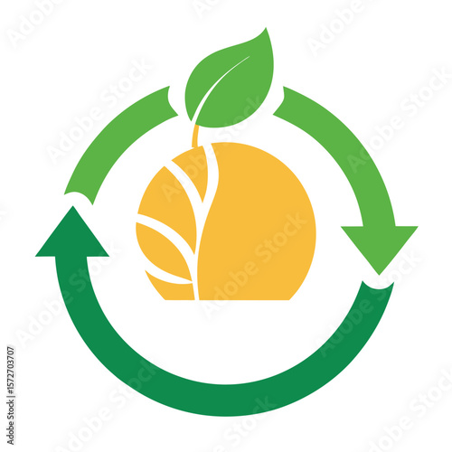 Organic Citrus Recycle Growth Cycle Logo