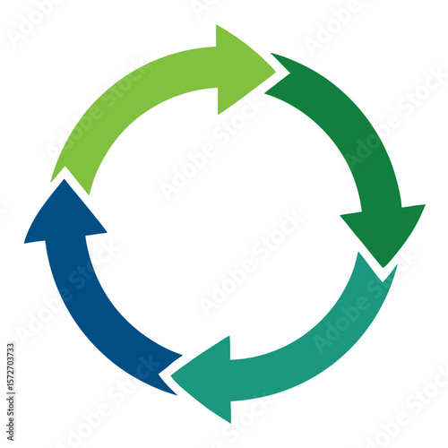Circular Flow Process Cycle Arrows Logo