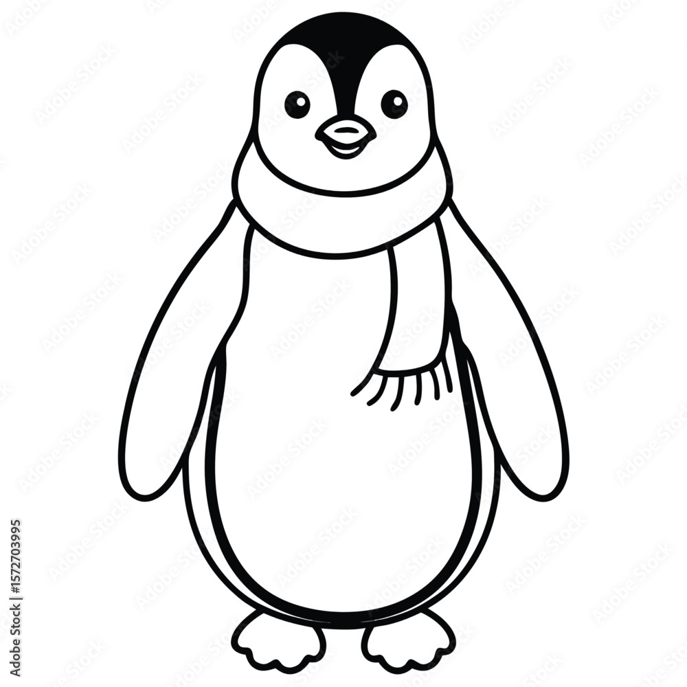 Fototapeta premium penguin outline vector art for coloring page