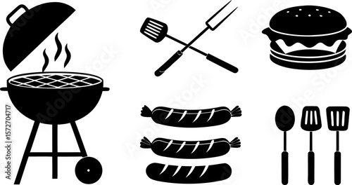 black and white illustration of a barbecue grill w (1).eps