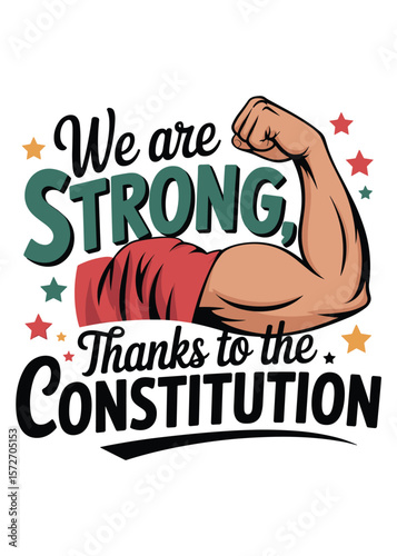 Typography T-Shirt Design On Constitution Day Quote