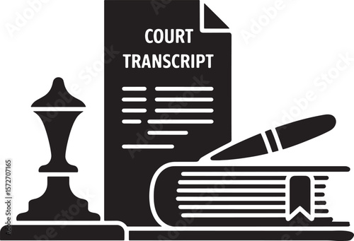 Court Transcript Document: Legal Proceedings, Record, and Official Paperwork Icon

