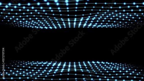 Futuristic Blue Light Grid Wave Digital Abstract Background Loop