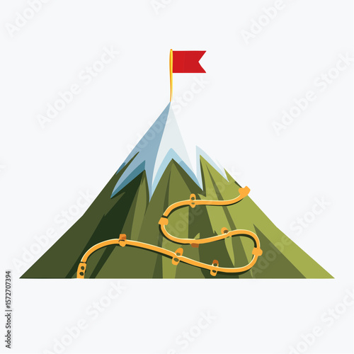 Mountain climbing route to peak