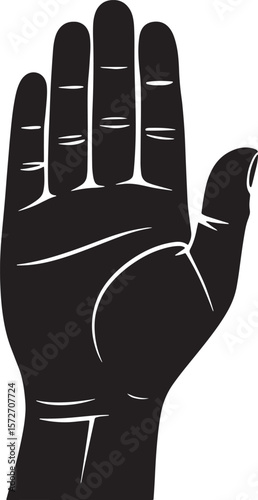 Detailed Hand Palm with Lines: Fortune Telling, Palmistry, or Body Art


