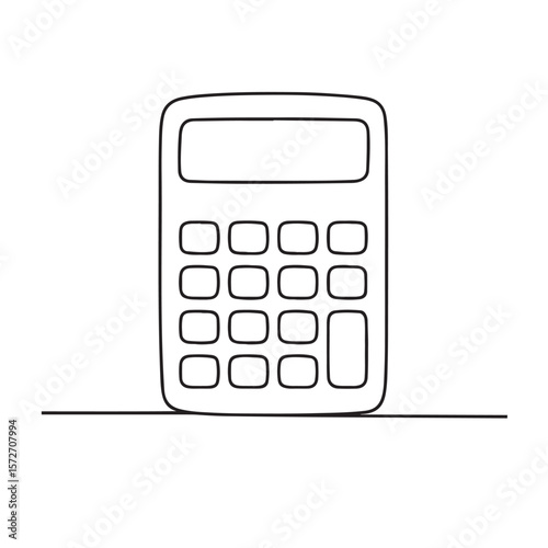 Minimal Line Art Calculator Icon for Math and Finance