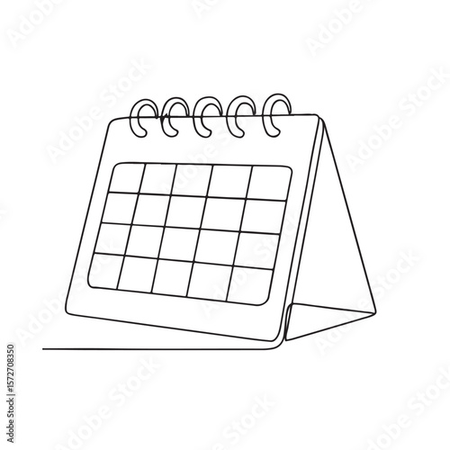 Wallpaper Mural Minimal Desk Calendar Line Drawing for Schedule and Planning Use Torontodigital.ca