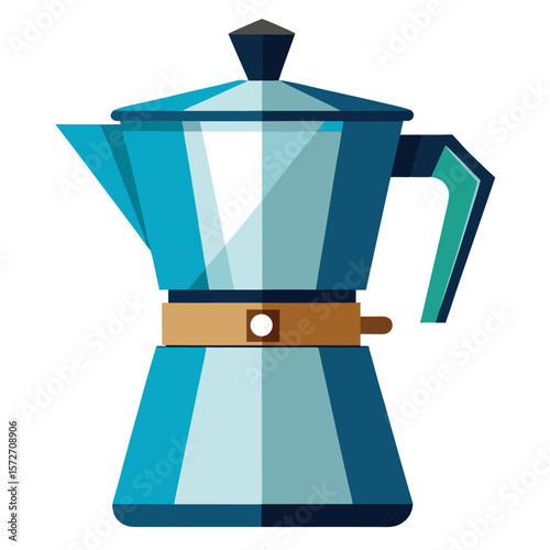 A modern coffee maker with a carafe, isolated on a white background, for kitchen, breakfast, hot drinks, or morning.