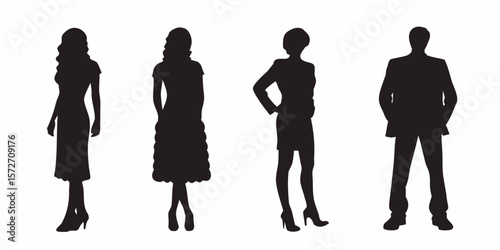 Silhouette Serenade: A striking collection of silhouetted figures, showcasing elegant forms. Each silhouette narrates a unique story through its pose and posture.