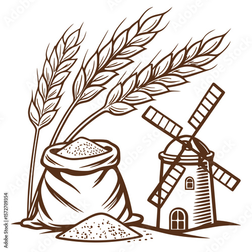 vector illustration of a bakery products