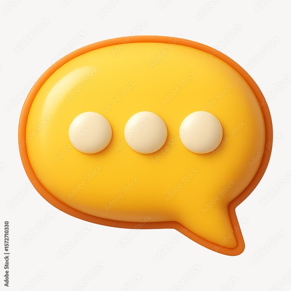 Fototapeta premium 3D yellow chat bubble icon
