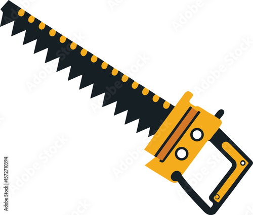 detailed reciprocating saw silhouette with mechanical parts