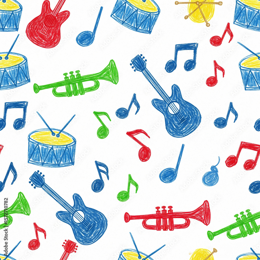 seamless pattern illustration of music instrument seamless pattern illustration of music instrument