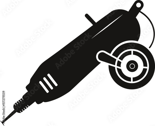 dremel type rotary tool silhouette with cutting wheel