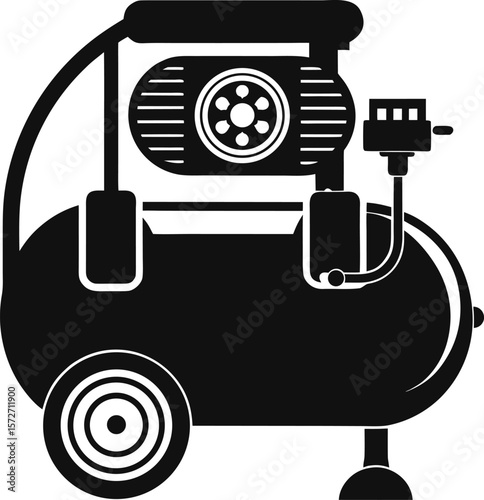 electric air compressor icon in black silhouette