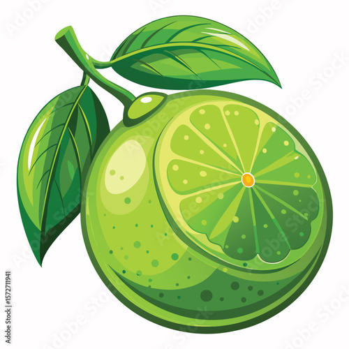 Fresh Lime with Leaves