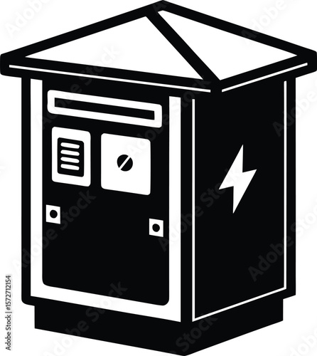 electrical box vector black silhouette illustration