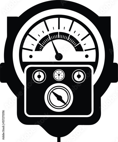 electrical meter vector black silhouette illustration