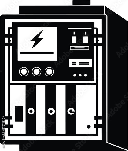 electrical panel vector black silhouette illustration