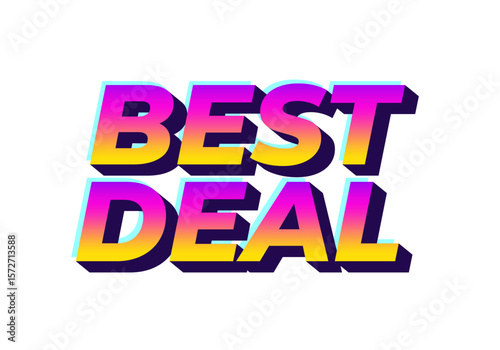 A vibrant and colorful graphic design featuring the text BEST DEAL in bold, 3D letters wit