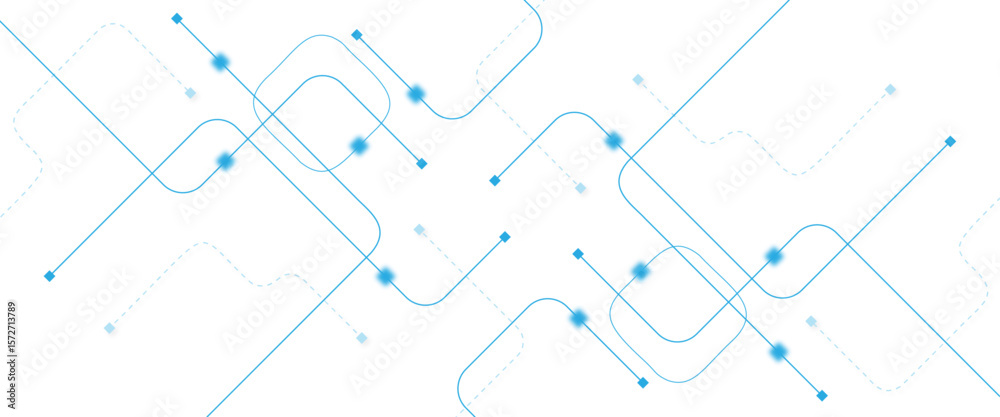Fototapeta premium Abstract futuristic technology background. Technology background with crossed lines and dots.