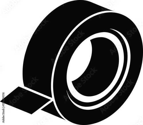 electrical tape vector black silhouette illustration