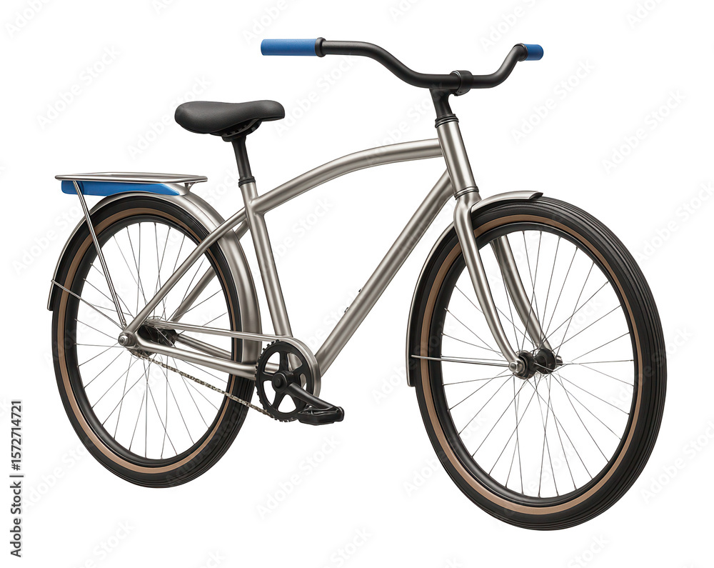 Fototapeta premium Single-speed cruiser bike with wide handlebars and a rear luggage rack