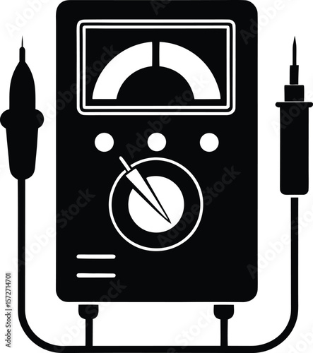 electrical tester vector black silhouette illustration