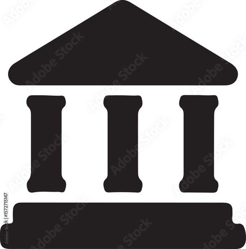 Ancient Greek and Roman architectural columns are iconic stone pillars, often seen in temple and bank building designs, available as 3D vector illustrations