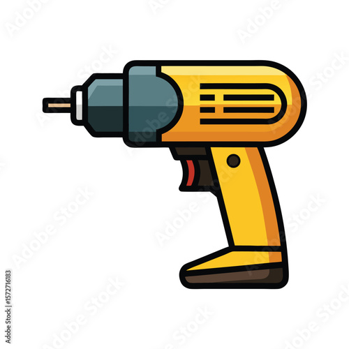electric drill side profile vector smooth black outline