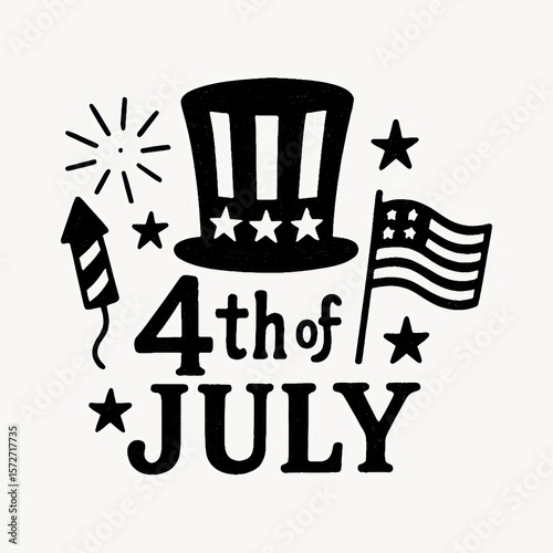 Patriotic celebration symbols illustration.