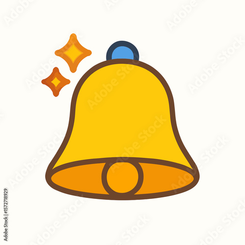Game Notification Bell Icon with Sparkles