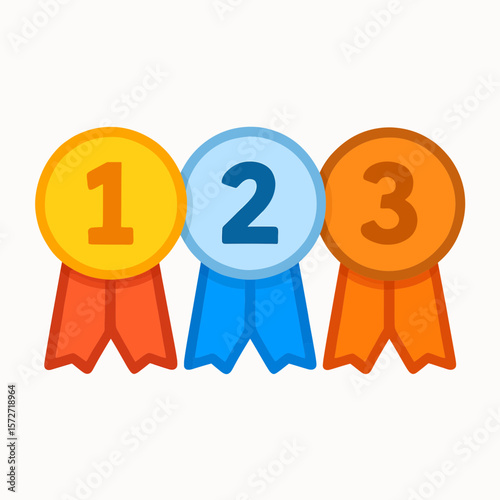 1st 2nd 3rd Place Ranking Badge Icons
