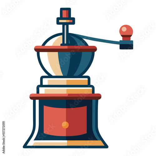 A pepper mill grinding, isolated on a clean white background, for cooking, spice, kitchen, or fresh flavor.