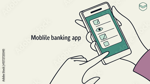 Hand holding a mobile phone for business communication and digital banking