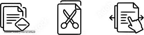 Copy cut and paste icons for app, ui website. Transparent png and vector illustration.
