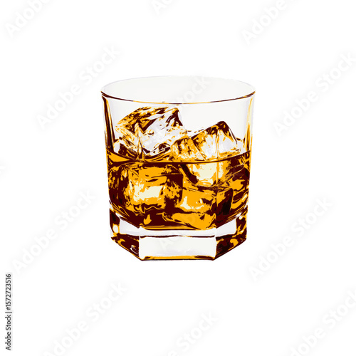 Classic Whisky Glass with ice.