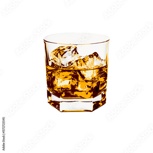 Classic Whisky Glass with ice.