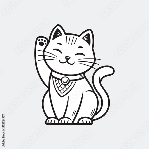 white vector illustration of a cat