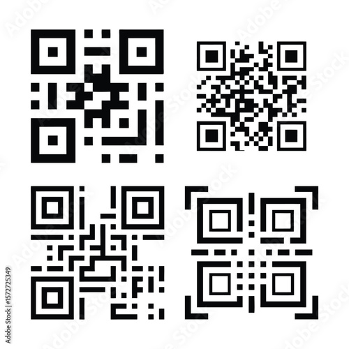 set of qr code vector