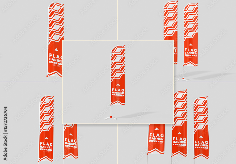 Flag Banner Templete Flag Banner Mockup Stock Template | Adobe Stock