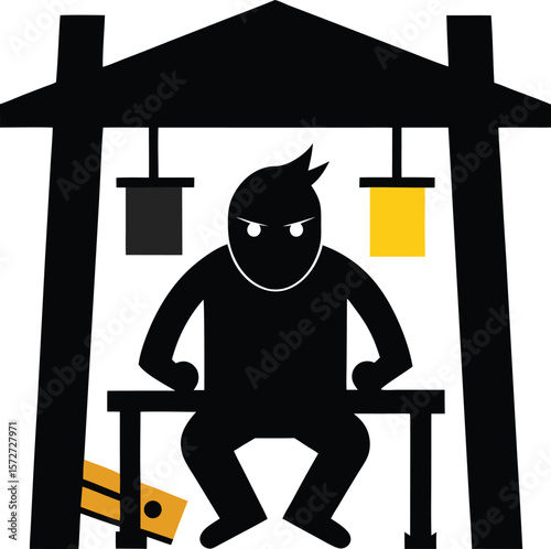electrician man under desk vector black silhouette
