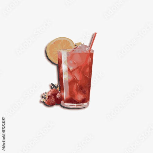 Soft Drink cup with Straw icon.