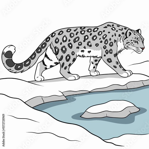 Panthera pardus, a wild feline mammal, rests isolated on a branch, a striking silhouette of a big cat in nature