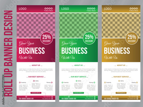 Creative corporate business agency roll up banner design or pull up banner template , perfect for advertising