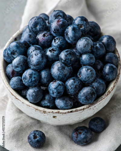 Wallpaper Mural bowl of fresh blueberries, soft natural lighting Torontodigital.ca