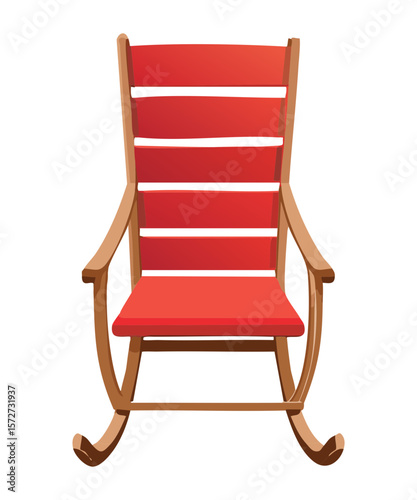 Bright Red Slatted Chair Outdoor Furniture