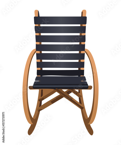 Black Slatted Chair Wooden Outdoor Furniture