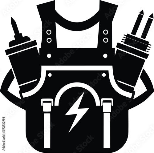 electricians tool belt vector black silhouette illustration