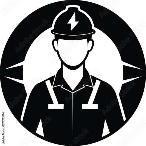 electrician vector black silhouette illustration outline